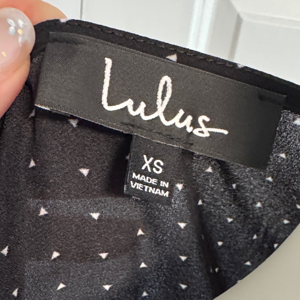 Lulu’s Black - White Wrap Dress - Classic Women's Dress - Picture 3 of 13